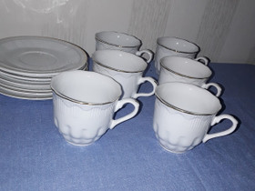 6 hl kahvikuppi setti tasseineen, Kahvikupit, mukit ja lasit, Keittitarvikkeet ja astiat, Hmeenlinna, Tori.fi