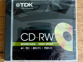 TDK CD-RW 4x-12x 80min 700MB, Muu tietotekniikka, Tietokoneet ja lislaitteet, Helsinki, Tori.fi