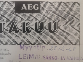 AEG hiustenkuivain 1968, Kauneudenhoito ja kosmetiikka, Terveys ja hyvinvointi, Sastamala, Tori.fi