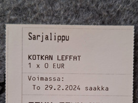 Kotkan Leffat pääsylippu, Matkat, risteilyt ja lentoliput, Matkat ja liput, Kotka, Tori.fi