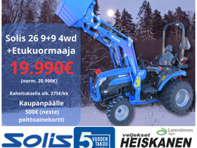 Solis 26 9+9 etukuormaajalla 265/kk, Traktorit, Kuljetuskalusto ja raskas kalusto, Siilinjrvi, Tori.fi