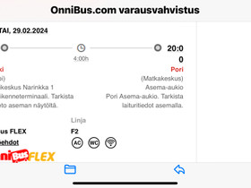 Onnibus 29.2. Hki-Pori, Palvelut, Espoo, Tori.fi