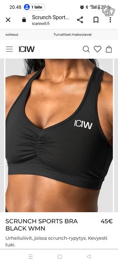 ICIW scrunch sports bra S, Vaatteet ja ken