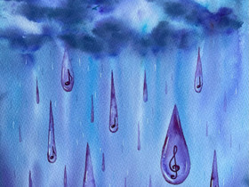 Akvarellimaalaus - Purple rain, Taulut, Sisustus ja huonekalut, Lahti, Tori.fi