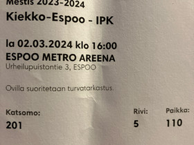 Kiekko-Espoo - IPK, Matkat, risteilyt ja lentoliput, Matkat ja liput, Espoo, Tori.fi