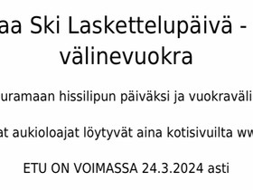Peuramaalle laskettelulippu ja välinevuokra, Matkat, risteilyt ja lentoliput, Matkat ja liput, Helsinki, Tori.fi
