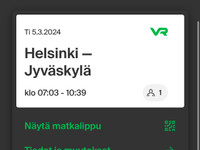 Helsinki-Jyväskylä 5.3. 07:03-10:39