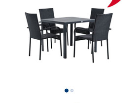 Jyskän setti pöytä 90 cm ja 4 tuolia+ pehmusteet, Pihakalusteet ja grillit, Piha ja puutarha, Orimattila, Tori.fi