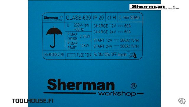 ALE Sherman 60A akkulaturi/apukäynnistin 5