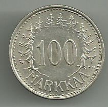 Hopea kolikko 100 markkaa vuodelta 1958 leimakiiltoinen, Rahat ja mitalit, Kerily, Savonlinna, Tori.fi