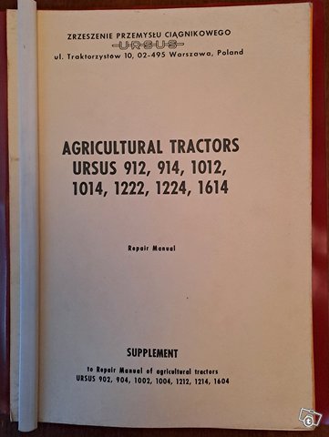 Ursus traktorien käyttöohje ja huoltokirjoja 8