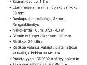 Bushnell Force 1-8x30 sek 34mm jalat, Metsstystarvikkeet, Metsstys ja kalastus, Kuopio, Tori.fi