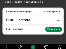 VR SARJALIPPU OULU-TAMPERE TAI TAMPERE-OULU, Palvelut, Tampere, Tori.fi