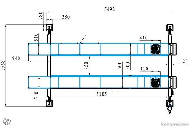 G 4pilari nostin 5.0t 5.2m uusi 380v 220v sisalv0 3