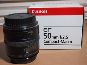 Canon EF50mm/f2.5 Compact-Macro objektiivi, Objektiivit, Kamerat ja valokuvaus, Taipalsaari, Tori.fi