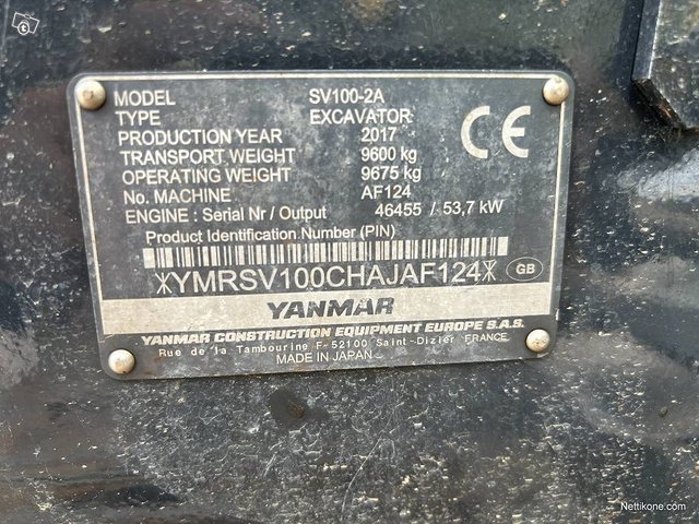 Yanmar SV100-2A 11