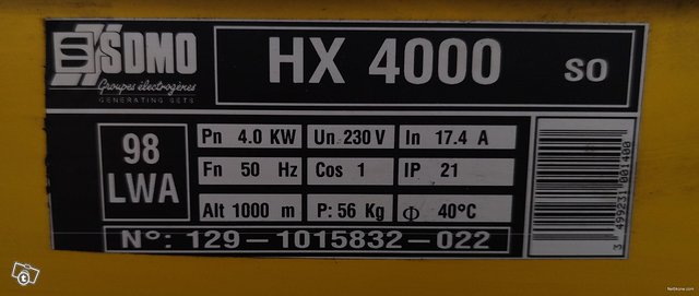 Sdmo hx 4000 5