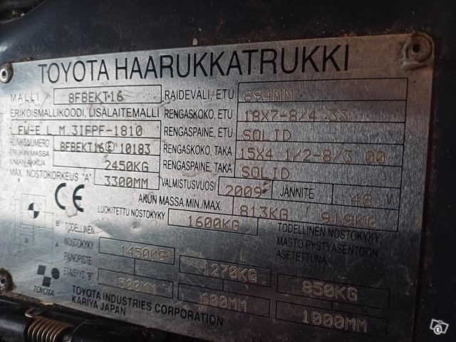 Toyota 1,6 sähkötrukki 2009 10