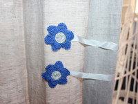 Kukka verhopidike, sininen (virkattu) uusi