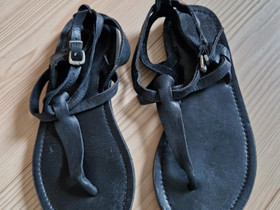 Bianco mustat nahkaiset sandaalit, koko 37, Vaatteet ja kengt, Tampere, Tori.fi