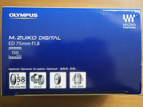 Olympus M. Zuiko digital 75mm f 1.8 mft- objektiivi, Objektiivit, Kamerat ja valokuvaus, Heinola, Tori.fi