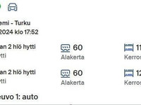 5.4. Rovianniemi - Turku, 4 hl + auto