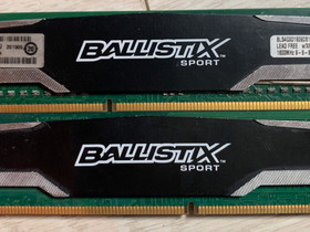 Crucial Ballistix Sport DDR3 -muistikammat, 2kpl. 4GB, 1600MHz, Komponentit, Tietokoneet ja lislaitteet, Lappeenranta, Tori.fi