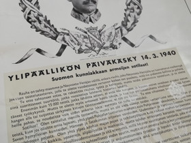 Ylipllikn pivksky 14.3.1940 (Mannerheim), Muu kerily, Kerily, Siilinjrvi, Tori.fi