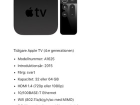Apple TV HD 32GB (A1625 4th Generation), Digiboksit, Viihde-elektroniikka, Ilmajoki, Tori.fi