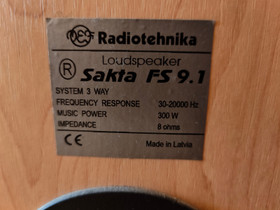 Radiotehnika sakta kaiuttimet + audio pro subwoofer, Audio ja musiikkilaitteet, Viihde-elektroniikka, Rautjrvi, Tori.fi