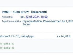 PMMP Stadion liput 23.8.2024, Pelit ja muut harrastukset, Tuusula, Tori.fi
