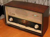 Upea 48cm Saksa 50-luku Schaub-Lorenz putkiradio antiikki vintage