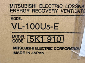 Mitsubishi Lossnay VL-100U5-E, Muut kodinkoneet, Kodinkoneet, Pori, Tori.fi
