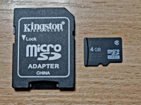 Kingston Micro SD Adapter + 4Gb muistikortti, Puhelintarvikkeet, Puhelimet ja tarvikkeet, Lappeenranta, Tori.fi