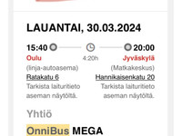 Bussilippu Oulu-Jyvskyl 30.3.