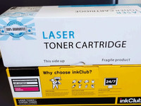 HP laser-tulostimen vriaineet, musta ja magenta