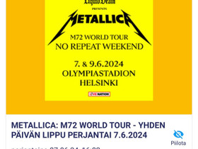 Metallica lippu olympiastadionille, Pelit ja muut harrastukset, Jyvskyl, Tori.fi