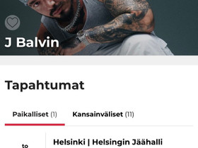 J Balvin keikkalippu, Elokuvat, Oulu, Tori.fi