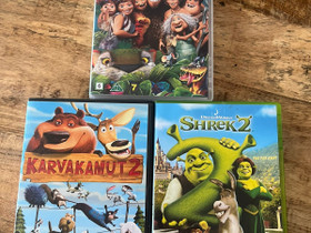 DVD-levyt (Shrek 2, Karvakamut 2, Croods), Elokuvat, Helsinki, Tori.fi