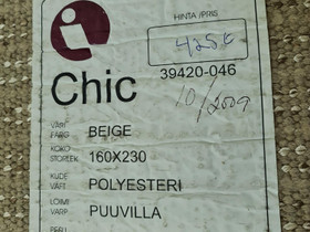 Chic beige/ruskea matto 160x230, Matot ja tekstiilit, Sisustus ja huonekalut, Rovaniemi, Tori.fi
