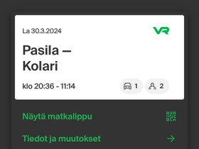 Pasila- Kolari - yjuna/ autojuna, Matkat, risteilyt ja lentoliput, Matkat ja liput, Helsinki, Tori.fi