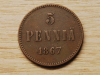 Suomi, 5 penni 1867 Aleksanteri II Suuriruhtina
