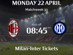 Liput (2kpl) AC Milan vs. Inter Milan  22.4.2024, Muu urheilu ja ulkoilu, Urheilu ja ulkoilu, Nurmijrvi, Tori.fi