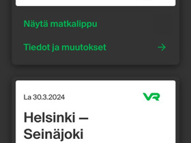 Junaliput SJK-Helsinki-SJK, Pelit ja muut harrastukset, Seinjoki, Tori.fi