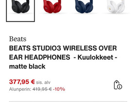 Beats Studio Wireless, Audio ja musiikkilaitteet, Viihde-elektroniikka, Helsinki, Tori.fi