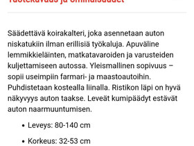 Myydn autoon "koirakalteri", Koirien tarvikkeet, Lemmikkielimet, Lahti, Tori.fi