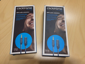 Clicktronic jatkoaudiojohto 3,5mm-liitin, 1,5m/5,0m, Muu viihde-elektroniikka, Viihde-elektroniikka, Raisio, Tori.fi