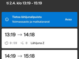 Junalippu Lahti-Hki 2.4., Pelit ja muut harrastukset, Lahti, Tori.fi