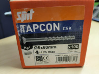Betoniruuvi SPIT TAPCON CSK 5x60/25 uppo, 113 kpl