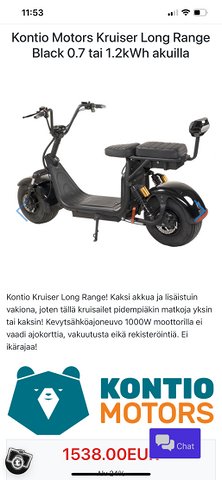 Kontio Motors Kruiser Long Range Black 0.7 tai 1.2 2